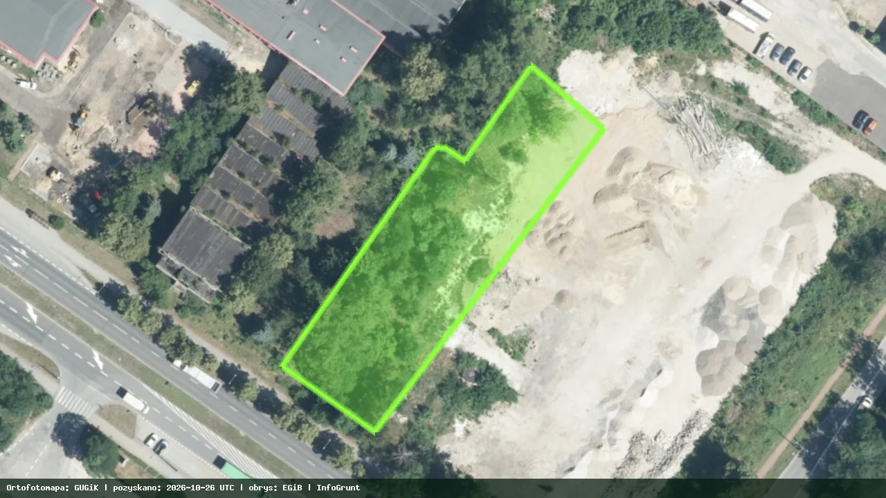 Orthophoto with a confirmed parcel outline
